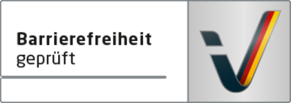 [Translate to Englisch:] Logo: Reisen für Alle. Barrierefreiheit geprüft